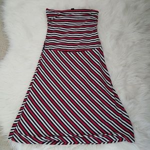 H&M stripes dress,red,white,black